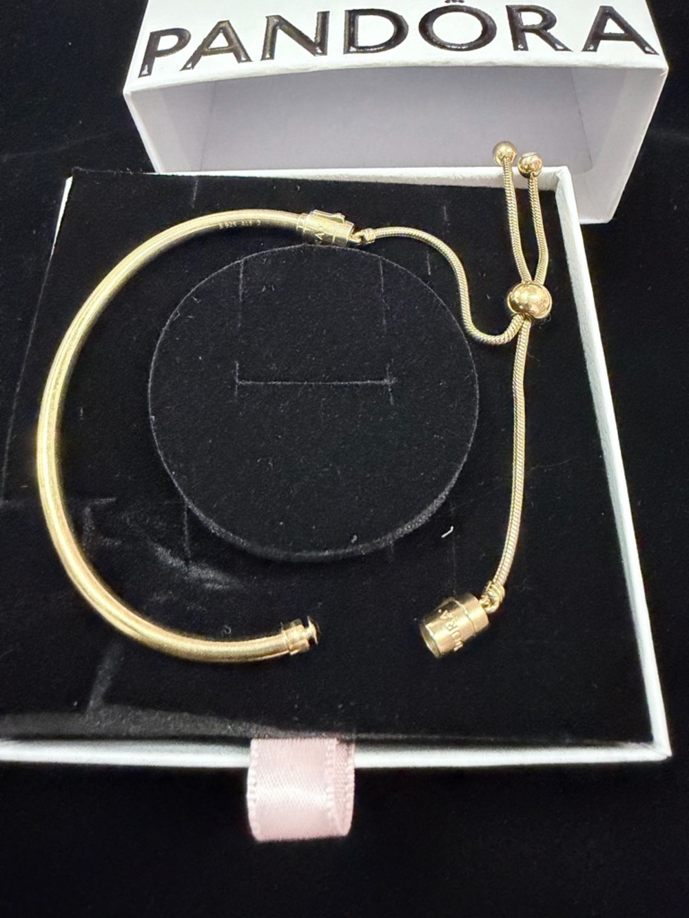 Pandora Gold-Tone Bracelet with Hinged Clasp - Picture 4 of 5